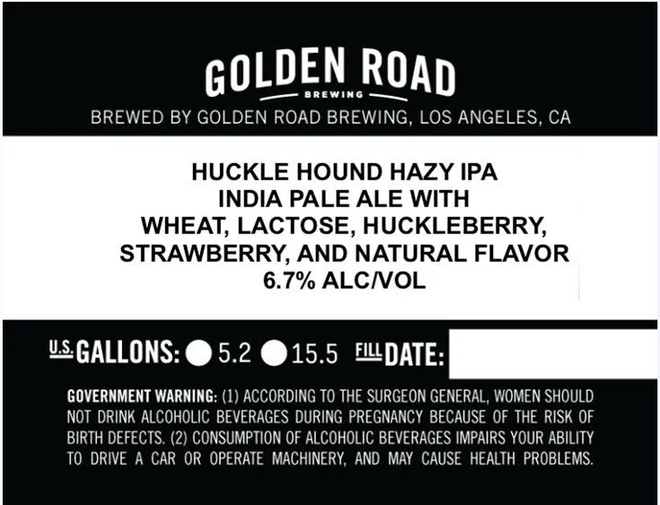 Huckle Hound Hazy — full label as filed with TTB