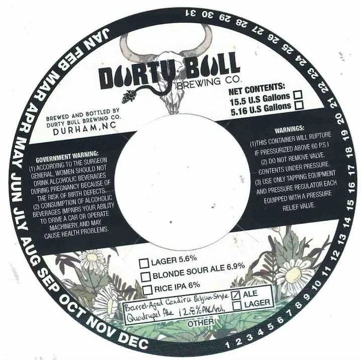 Barrel-Aged Candiru Belgian-Style Quadrupel Ale — full label as filed with TTB