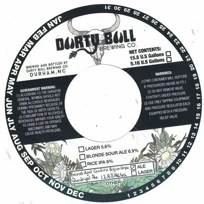 Barrel-Aged Candiru Belgian-Style Quadrupel Ale label