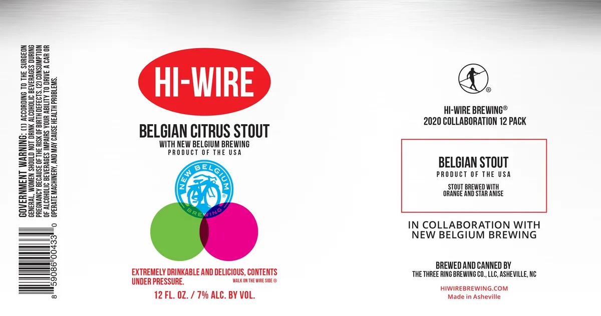 Belgian Citrus Stout label art — HI-WIRE BREWING