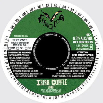 Irish Coffee Stout label