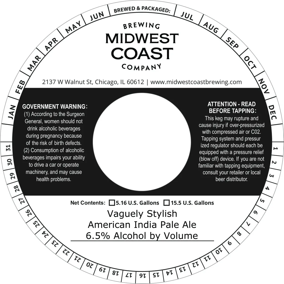 Vaguely Stylish American India Pale Ale label art — MIDWEST COAST BREWING COMPANY