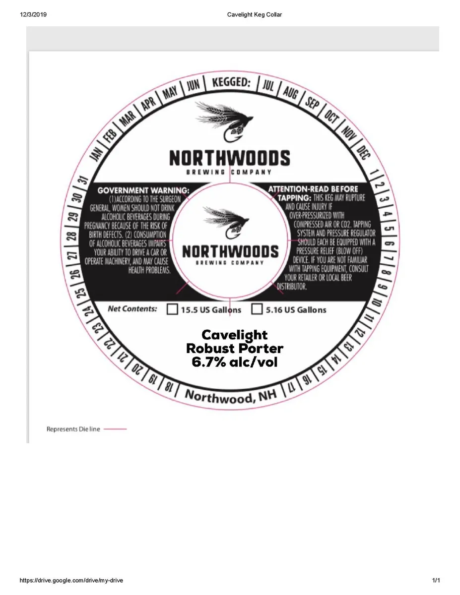 Cavelight Robust Porter — full label as filed with TTB