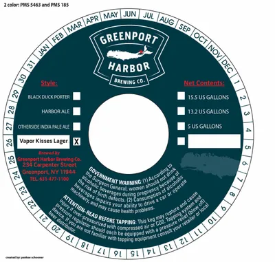 Vapor Kisses Lager label