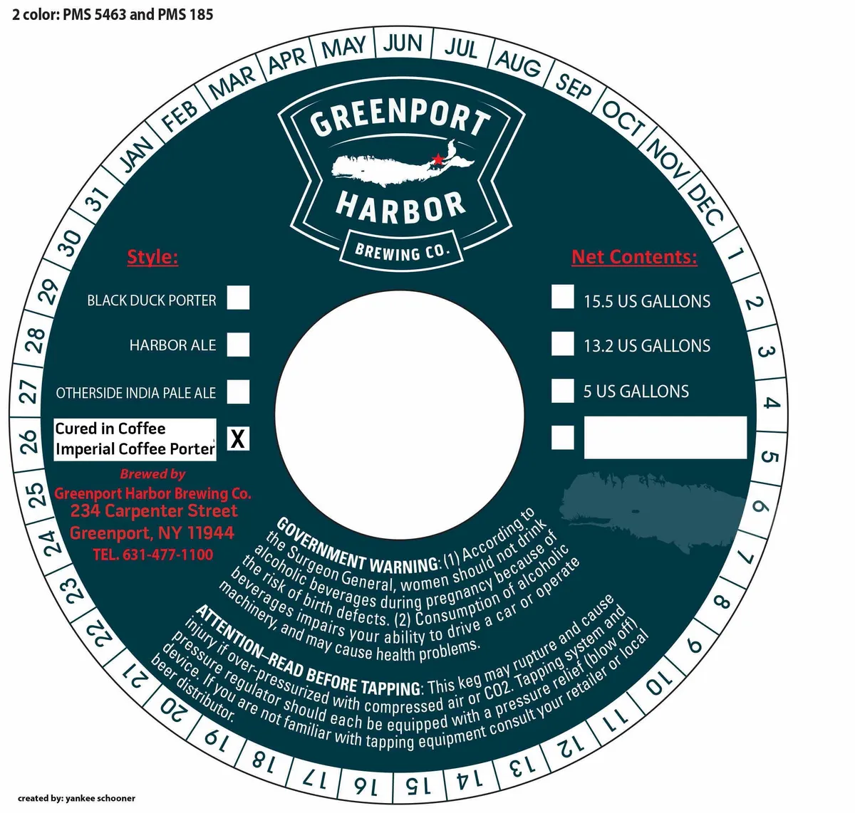 Cured in Coffee Imperial Coffee Porter — full label as filed with TTB