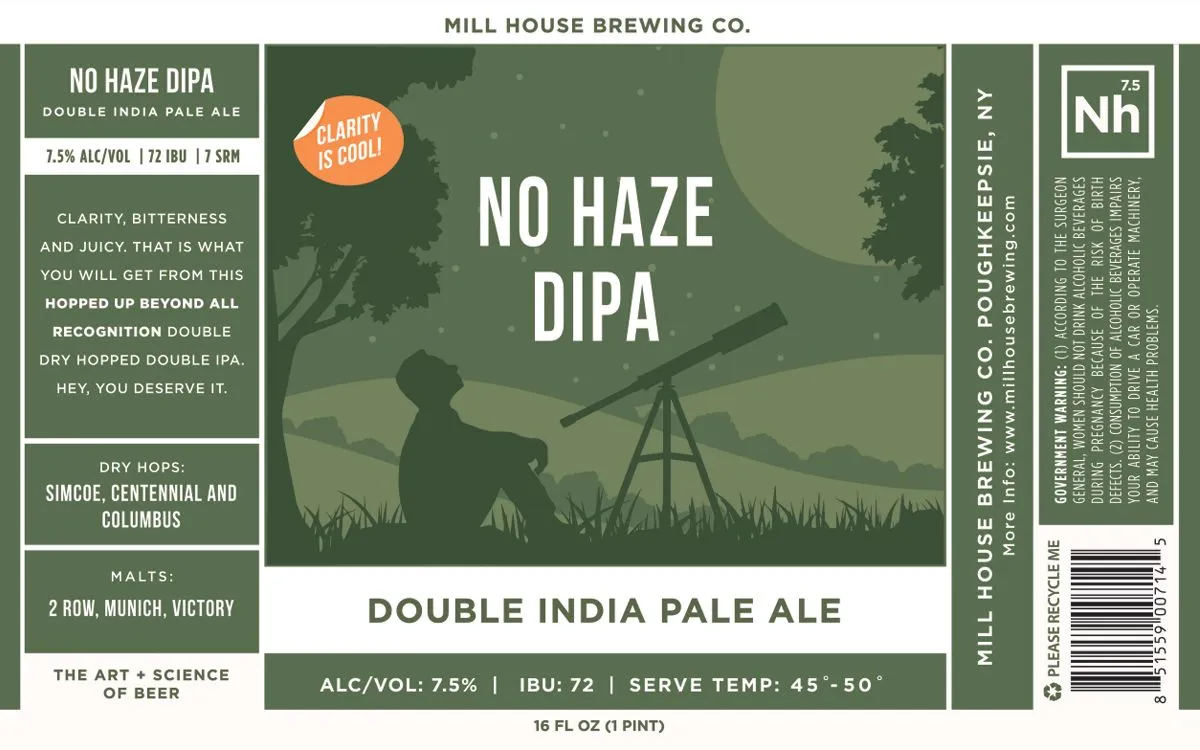No Haze DIPA label art — NO HAZE