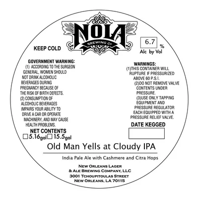 Old Man Yells at Cloudy IPA label