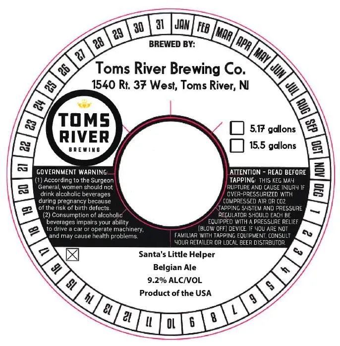 Santa's Little Helper — full label as filed with TTB