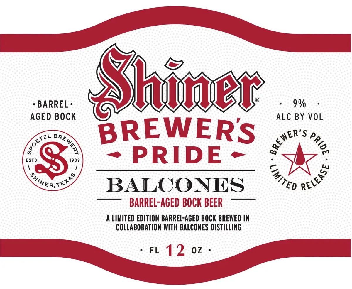 Brewer's Pride Balcones Barrel-Aged Bock Beer label art — SHINER