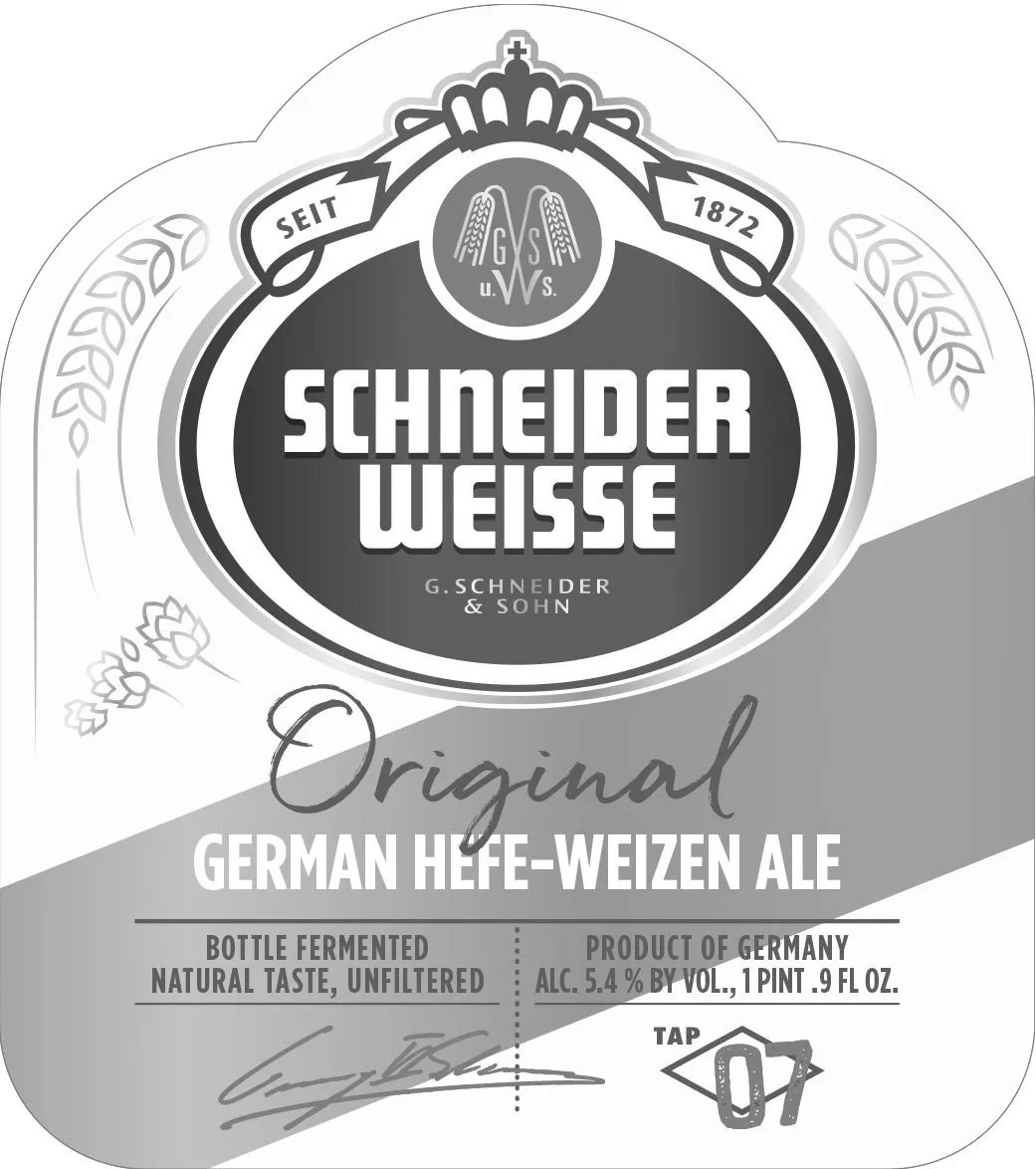 Schneider Weisse Original label art — ORIGINAL GERMAN HEFE-WEIZEN ALE