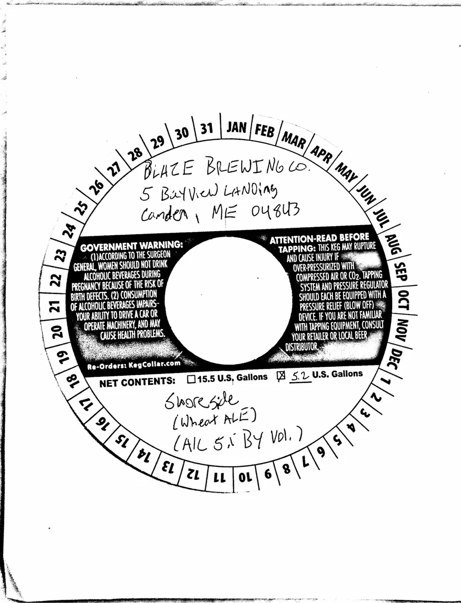 Shoreside — full label as filed with TTB