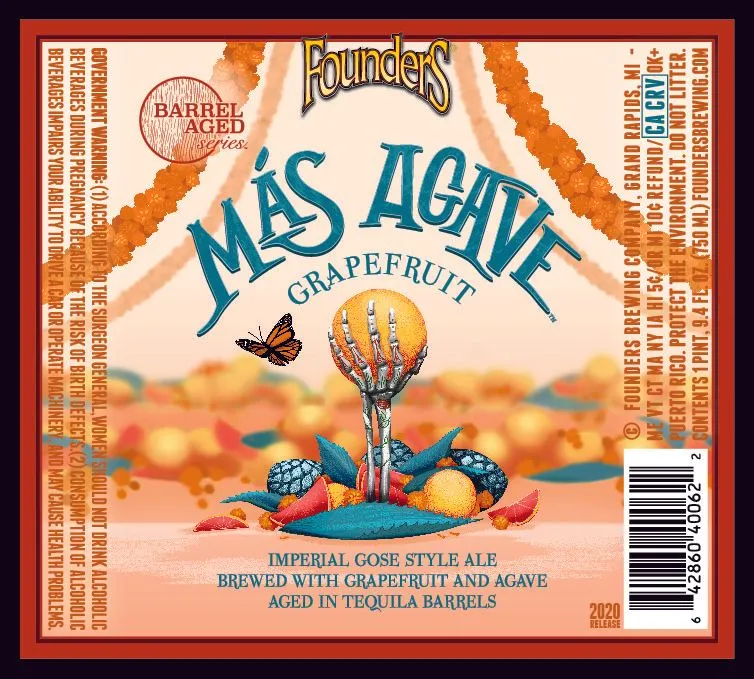 Mas Agave Grapefruit label art — FOUNDERS