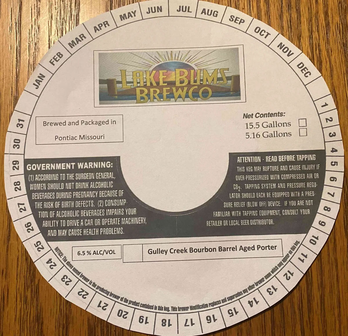 Gulley Creek Bourbon Barrel Aged Porter label art — GULLEY CREEK BOURBON BARREL AGED PORTER