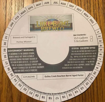 Gulley Creek Bourbon Barrel Aged Porter label
