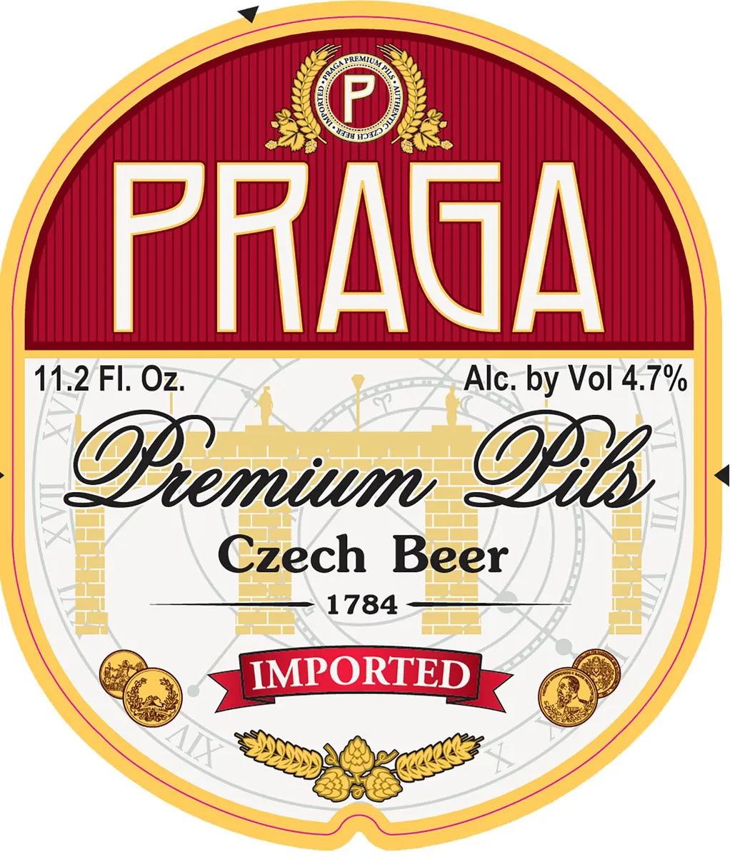 Praga Premium Pils — full label as filed with TTB