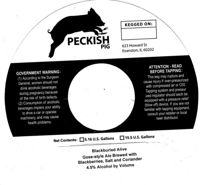 Blackburied Alive — full label as filed with TTB