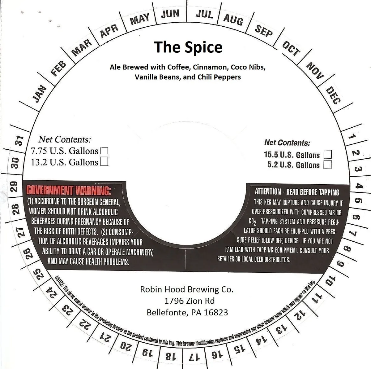 The Spice — full label as filed with TTB