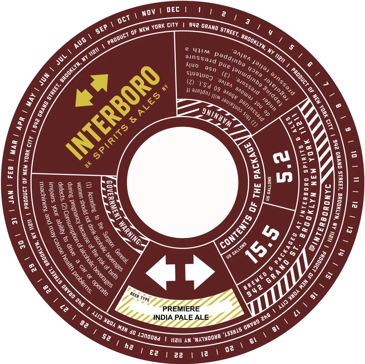 Premiere label art — INTERBORO SPIRITS & ALES