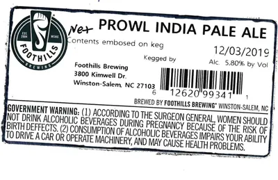 Prowl India Pale Ale label