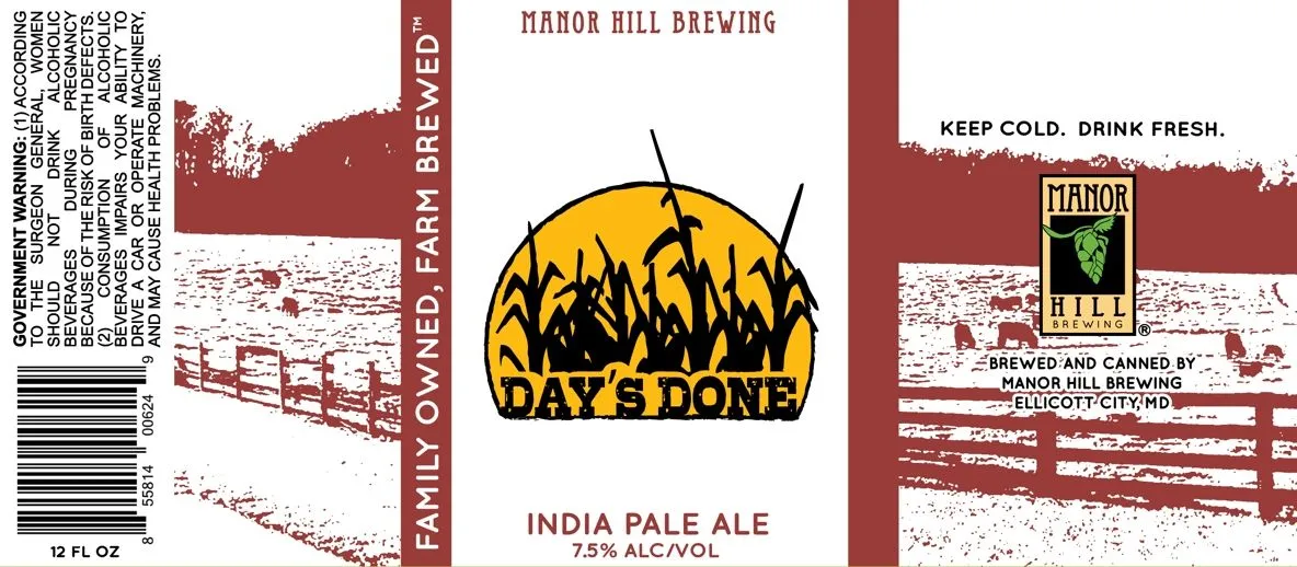 Day's Done India Pale Ale — full label as filed with TTB