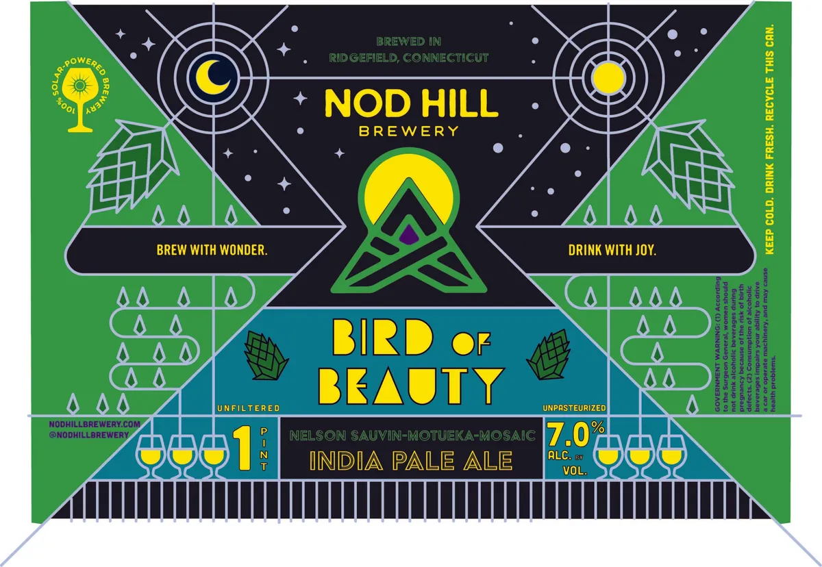 Bird of Beauty label art — NOD HILL BREWERY