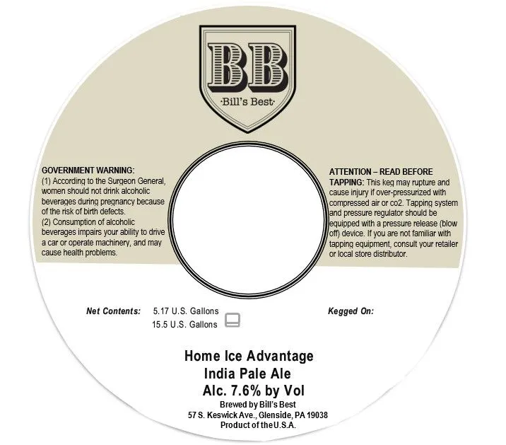 Home Ice Advantage — full label as filed with TTB