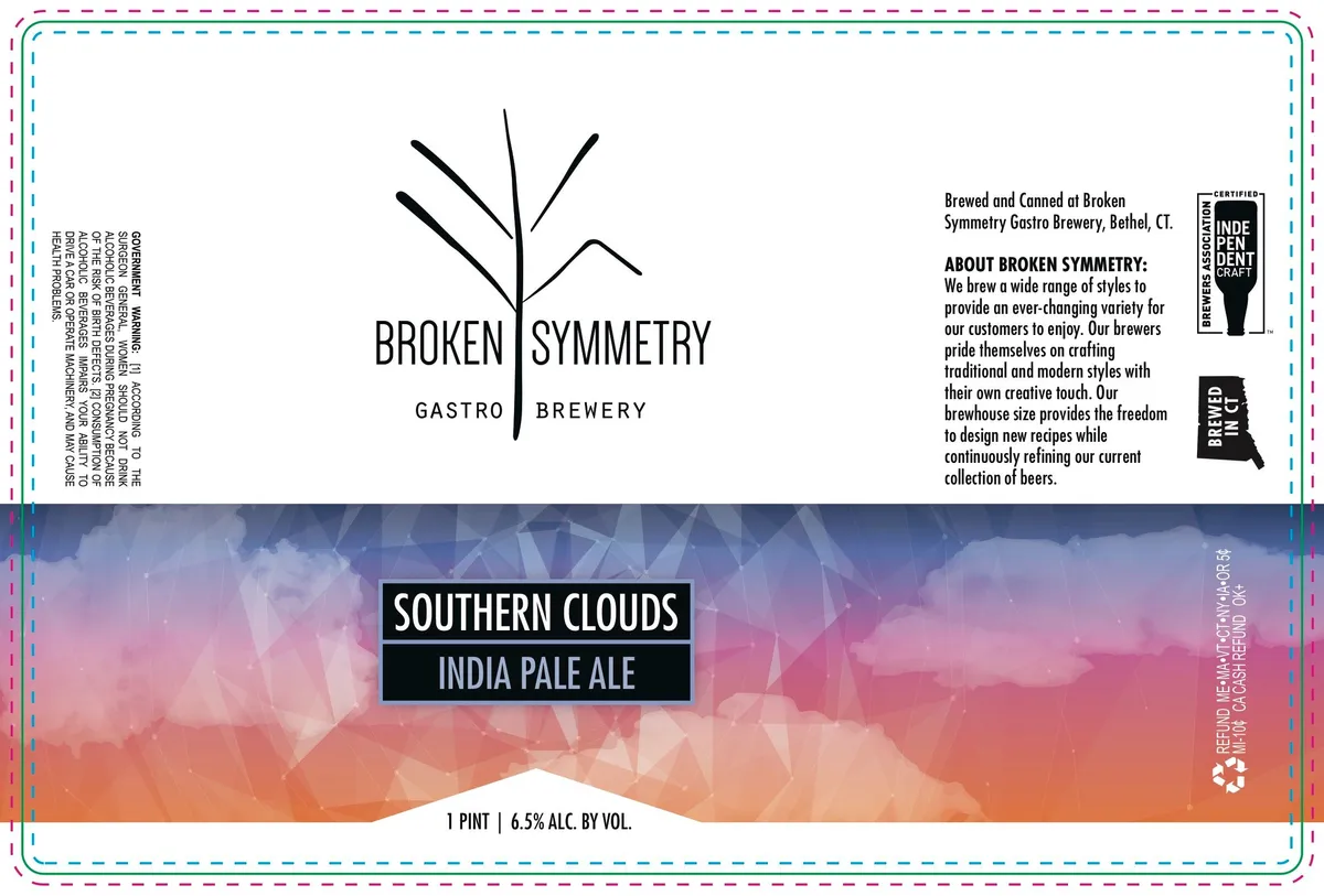 Southern Clouds label art — BROKEN SYMMETRY