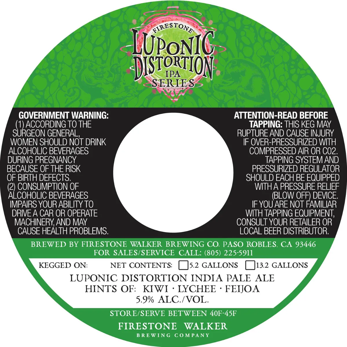 Luponic Distortion label art — FIRESTONE WALKER BREWING COMPANY
