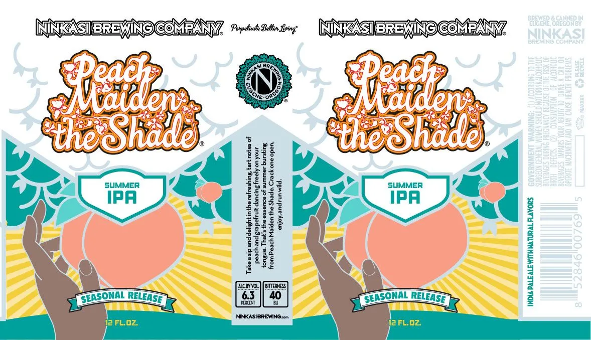 Peach Maiden the Shade — full label as filed with TTB