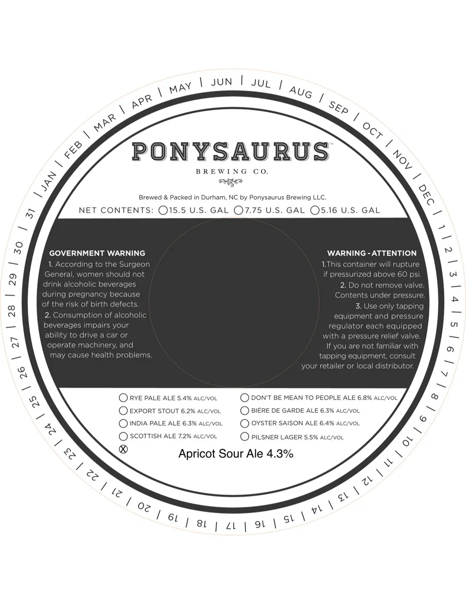 Apricot Sour Ale — full label as filed with TTB