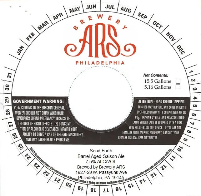 Send Forth — full label as filed with TTB