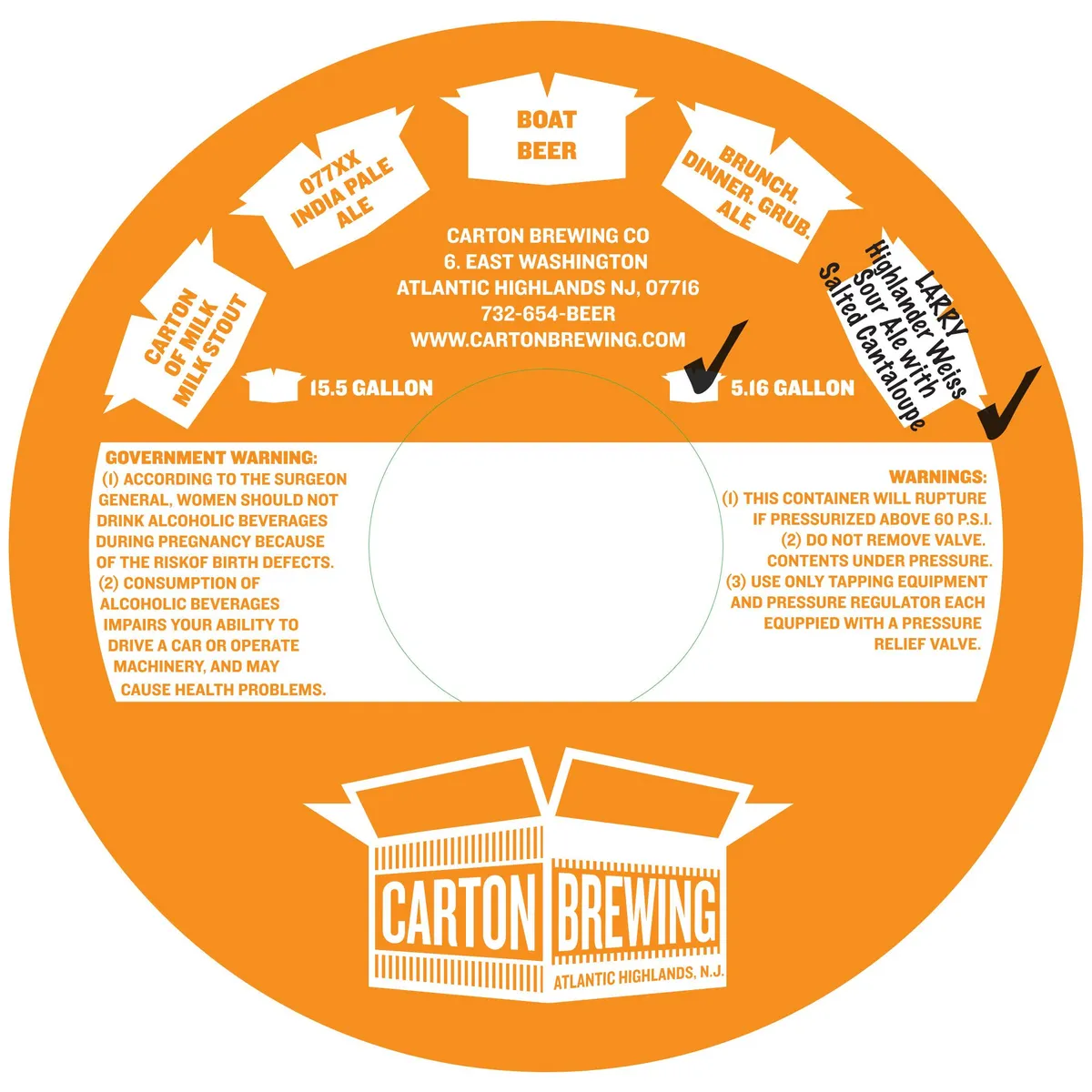 Larry label art — CARTON BREWING CO.