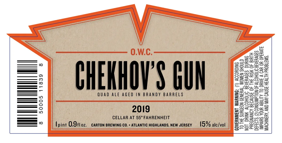 Chekhov's Gun label art — CARTON BREWING CO.
