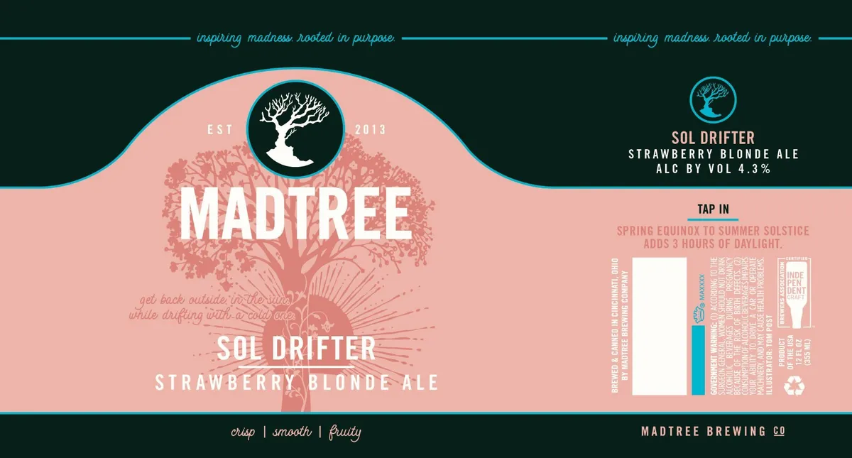 Sol Drifter Strawberry Blonde Ale — full label as filed with TTB