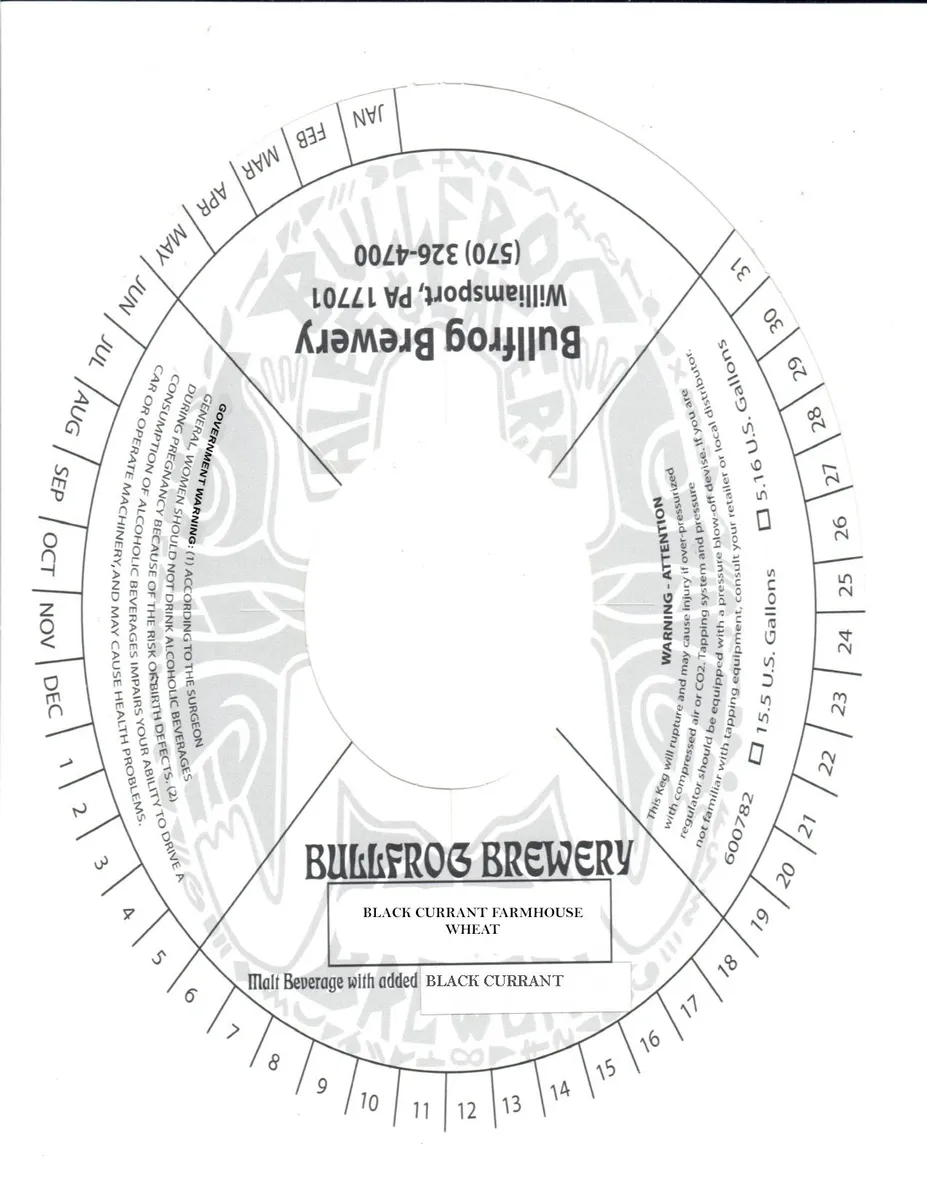 Black Currant Farmhouse Wheat — full label as filed with TTB
