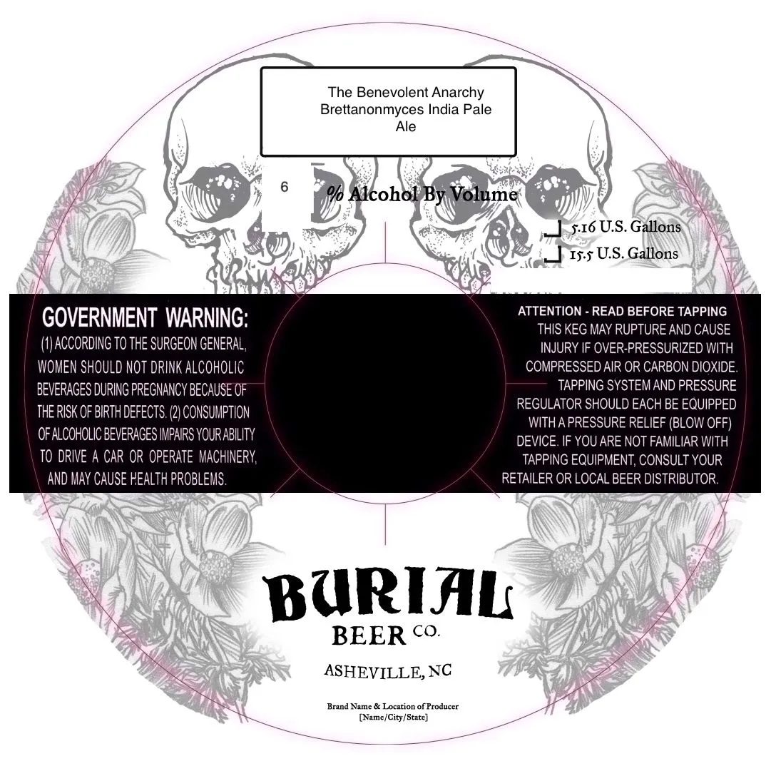 The Benevolent Anarchy label art — BURIAL BEER CO