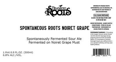 Spontaneous Roots Noiret Grape label