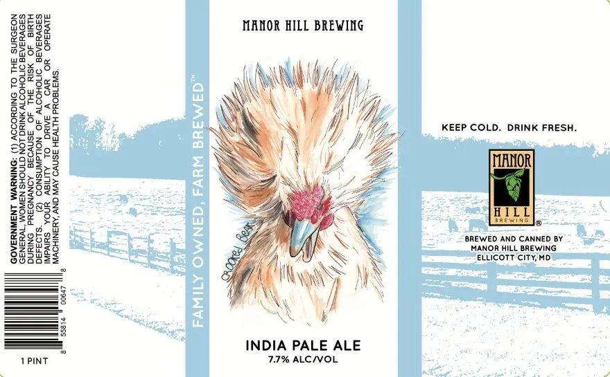 Crooked Beak label art — MANOR HILL BREWING