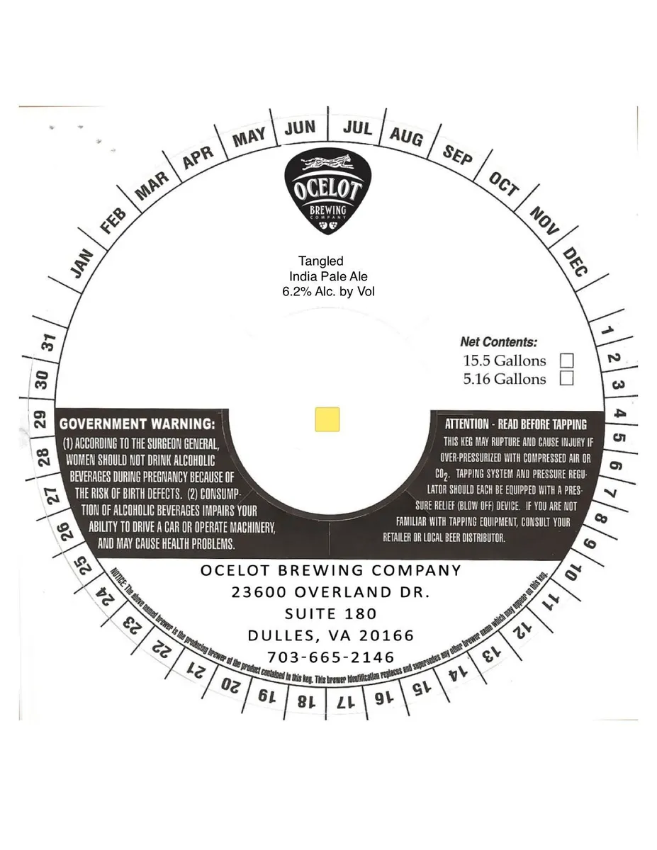 Tangled — full label as filed with TTB