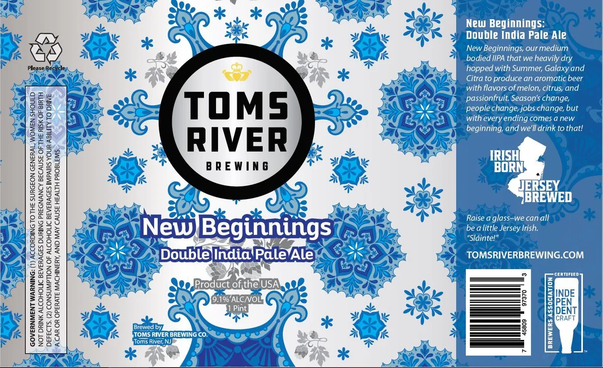 New Beginnings — full label as filed with TTB