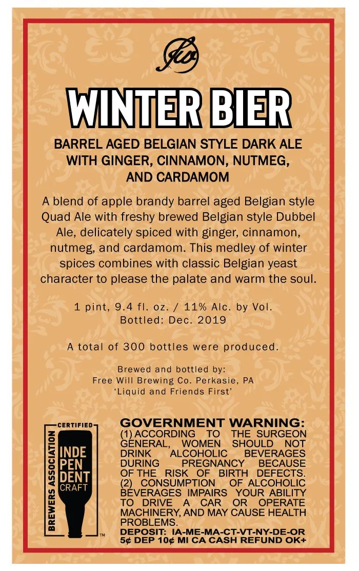 Winter Bier — full label as filed with TTB