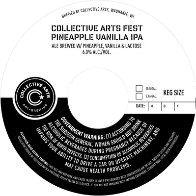 Collective Arts Fest Pineapple Vanilla IPA label