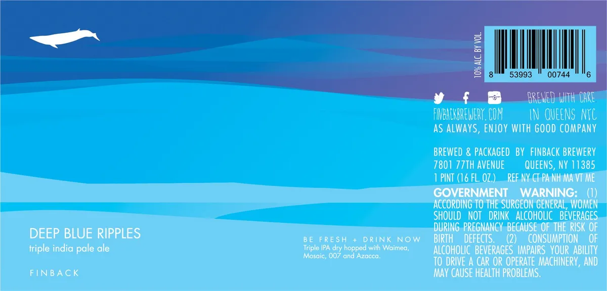 Deep Blue Ripples — full label as filed with TTB
