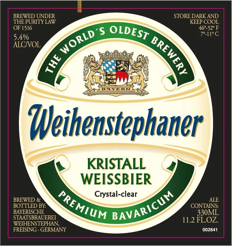 Kristall Weissbier — full label as filed with TTB