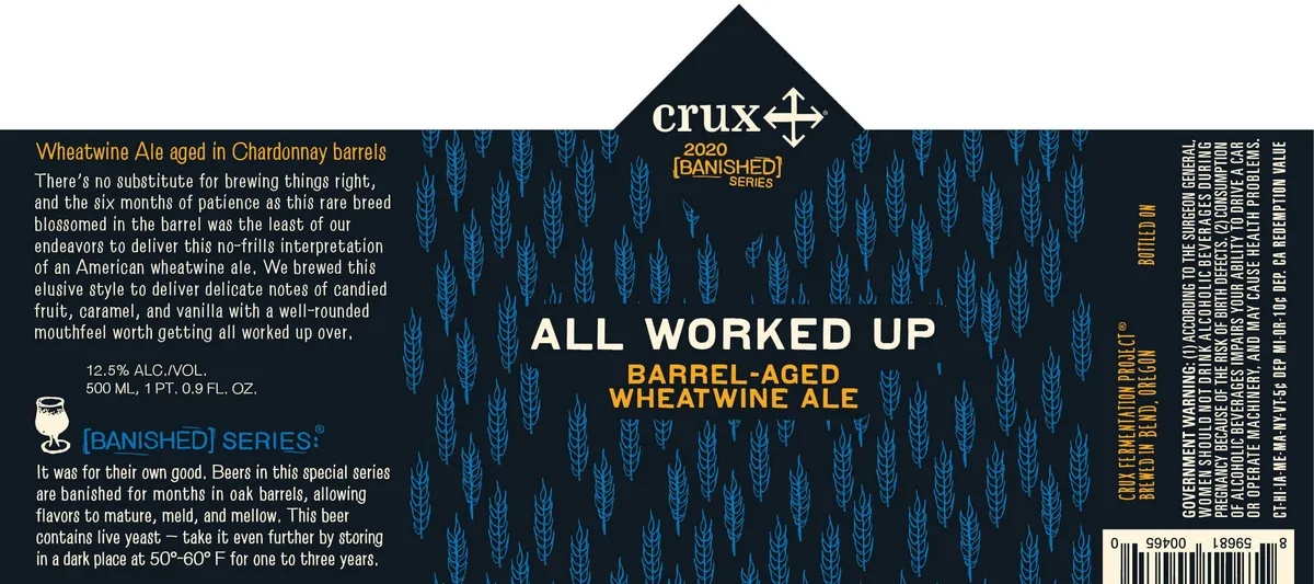 All Worked Up label art — CRUX FERMENTATION PROJECT