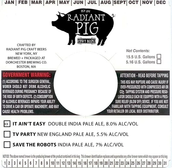 It Ain't Easy — full label as filed with TTB