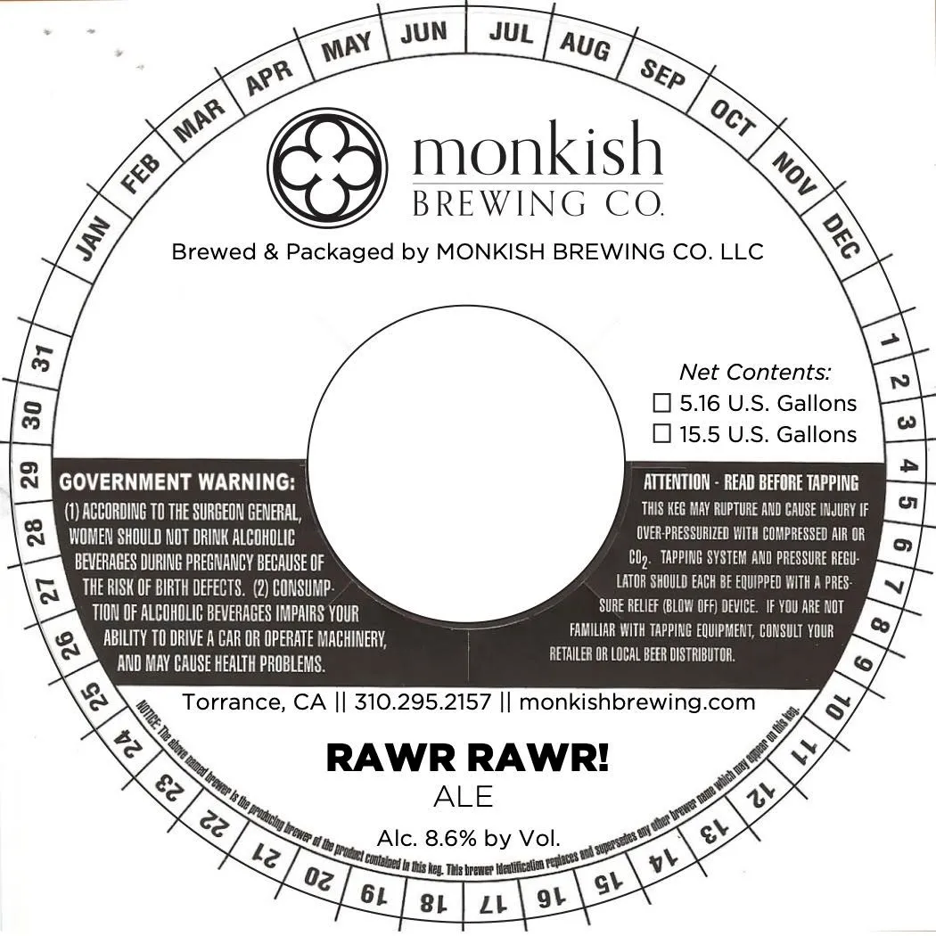 RAWR RAWR! — full label as filed with TTB