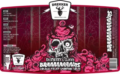 Raspberry & Guava Braaaaaaaains Double Fruit Smoothie Sour label