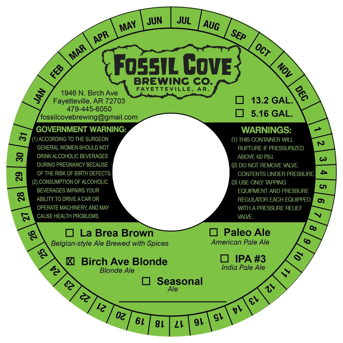 Birch Ave Blonde — full label as filed with TTB