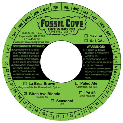 Birch Ave Blonde label